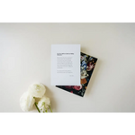 Floral Art Print with Poetry Excerpts and Free Shipping beside white ranunculus flowers