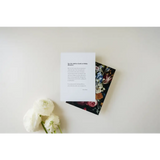 Floral Art Print with Poetry Excerpts and Free Shipping beside white ranunculus flowers