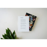 Floral Art Print with Poetry Excerpts and Free Shipping on a wall with white card