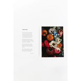 Colorful floral photo with poetry excerpts in a book page featuring free shipping