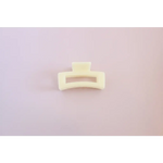 White plastic hair clip with rectangular opening, your medium size favorite go-to hair accessory