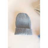 Gray ribbed knit beanie from our Small Collection of super soft beanies