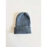 Gray ribbed knit winter beanie from our Small Collection of super soft beanies