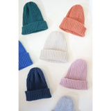 Super soft beanies in pastel and jewel tones, perfect for kids and babies