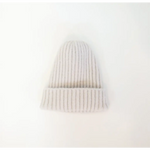 White ribbed knit beanie from the super soft collection for kids and babies