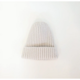 White ribbed knit beanie from the super soft collection for kids and babies