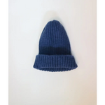 Navy blue knit beanie with dark stripe from our super soft beanies collection for kids