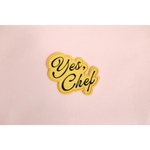 Yellow Yes Chef iron-on patch perfect for hats and jackets adds chef flair to any outfit