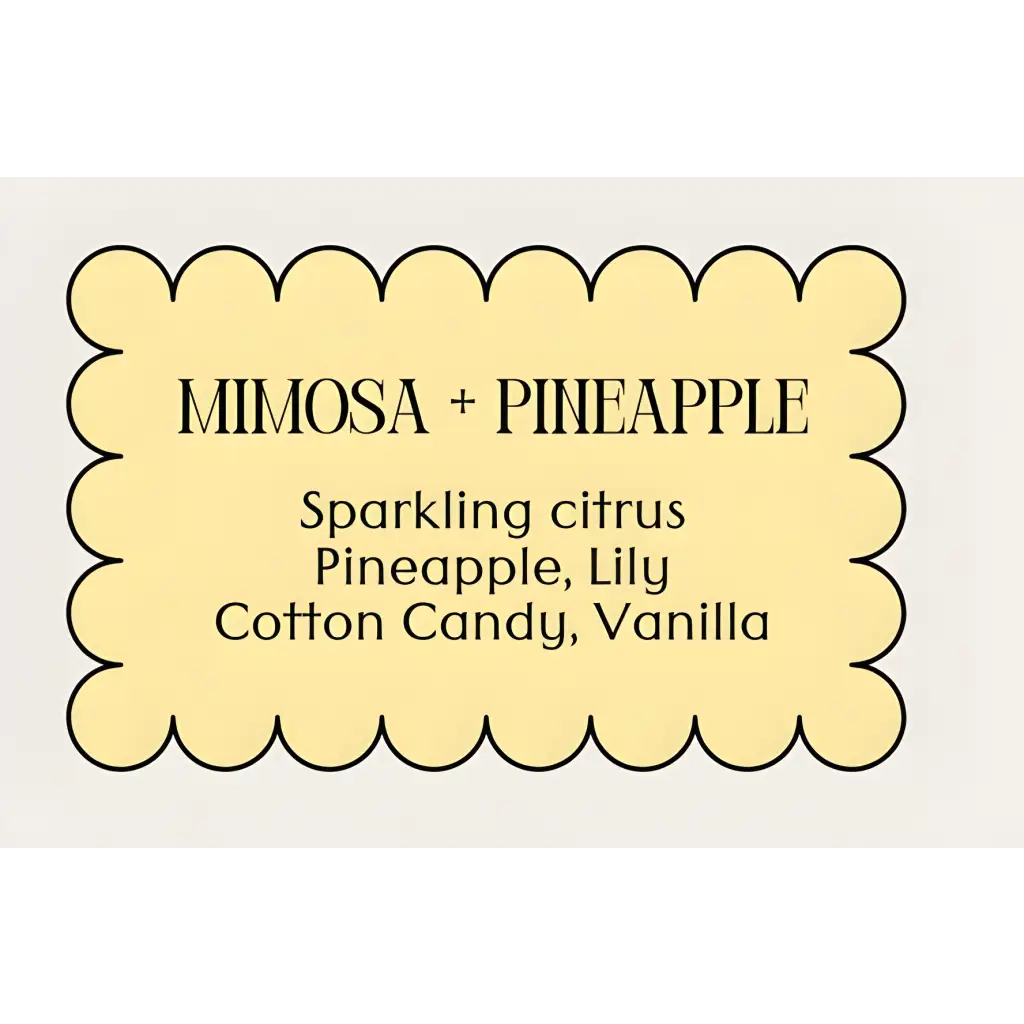 Decorative label for You’re the Lorelai to my Rory Candle showcasing Mimosa + Pineapple notes