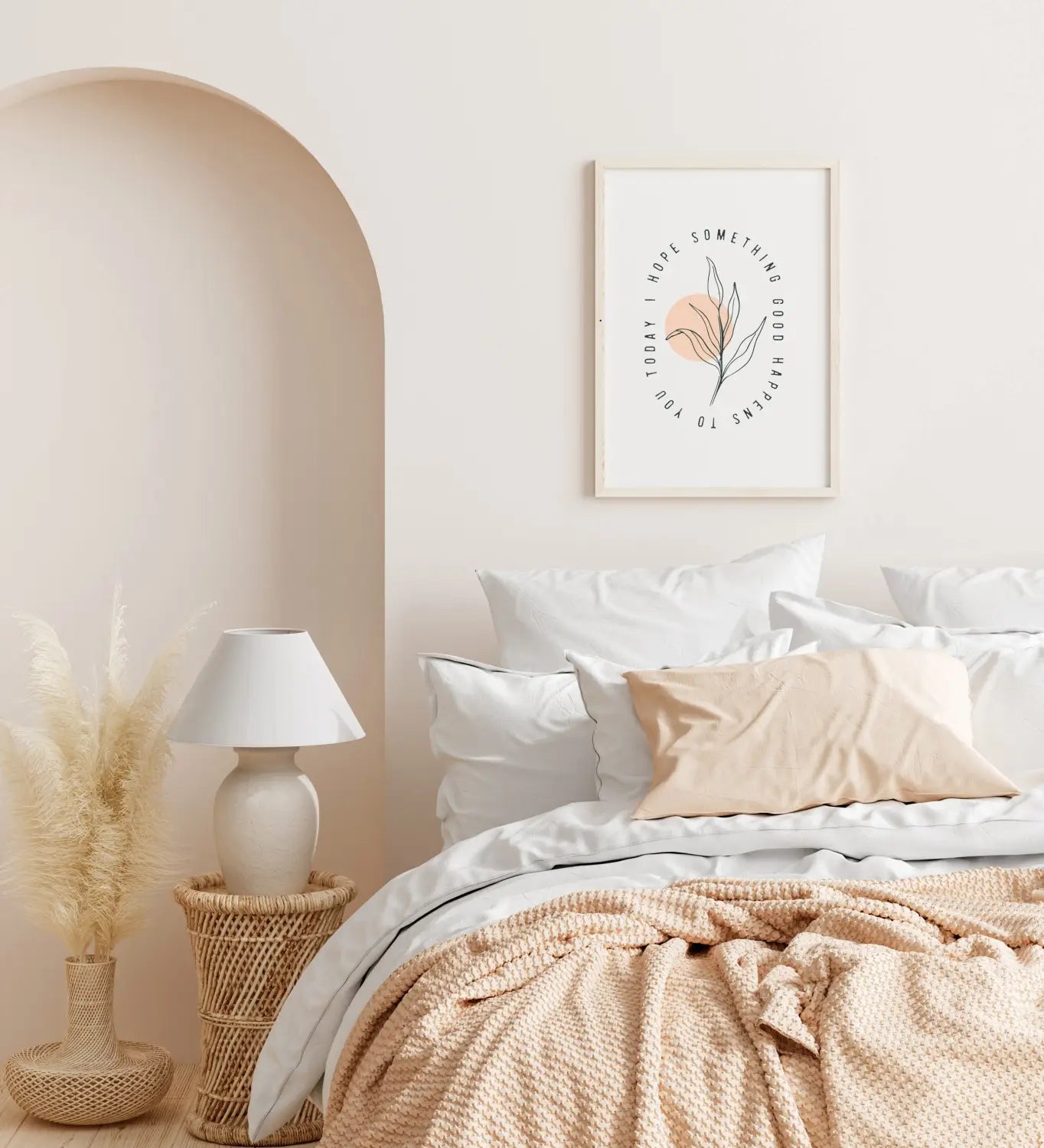 Cozy bed with neutral-toned linens perfect for toddler baby life and a stylish look.