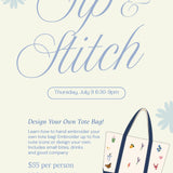 Sip + Stitch | Design Your Own Boat Tote