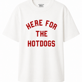 Here For The Hotdogs Unisex Oversized Tee