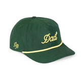 Dad 3D Puff Rope Hat - Green 5-Panel Snapback