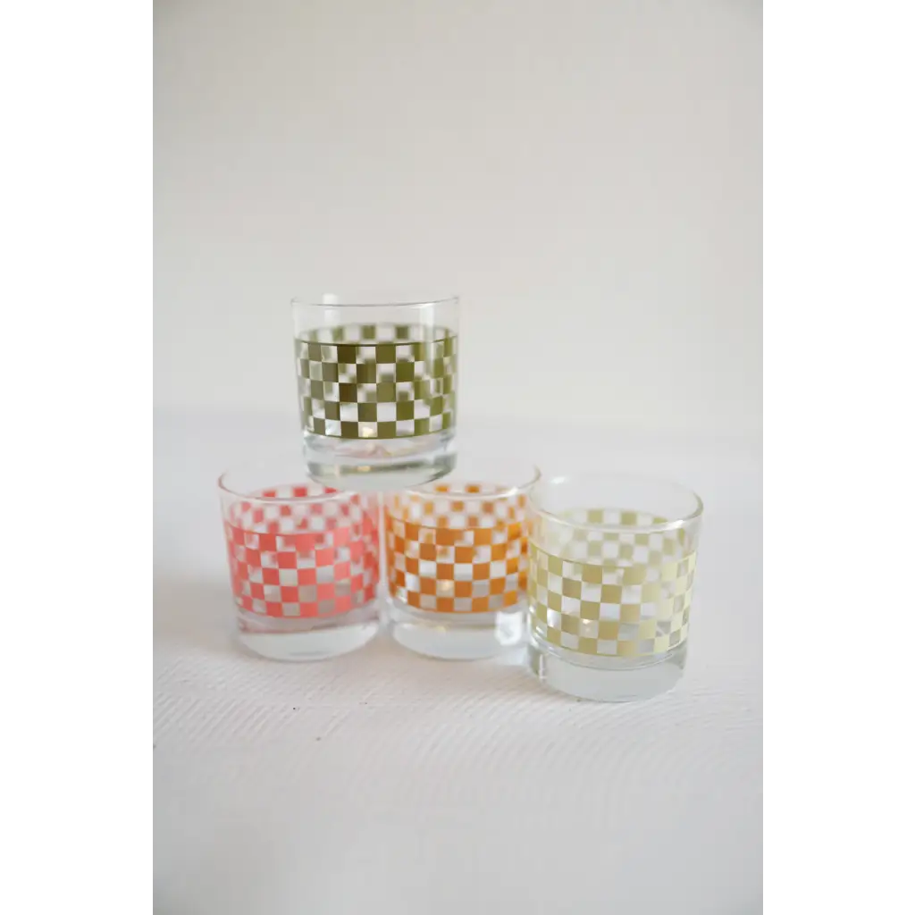 11oz Checkered Cocktail Glass - Polished Prints