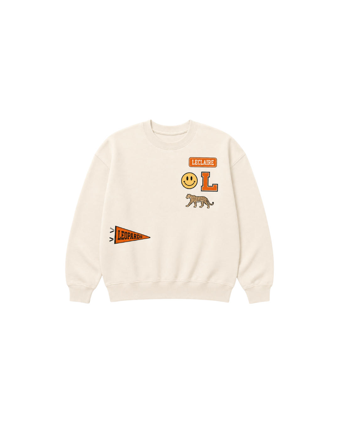 Leclaire Patch Inspired Crewneck Sweatshirt in natural, kids