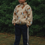 Unisex Dog Print Sherpa Fleece Jacket
