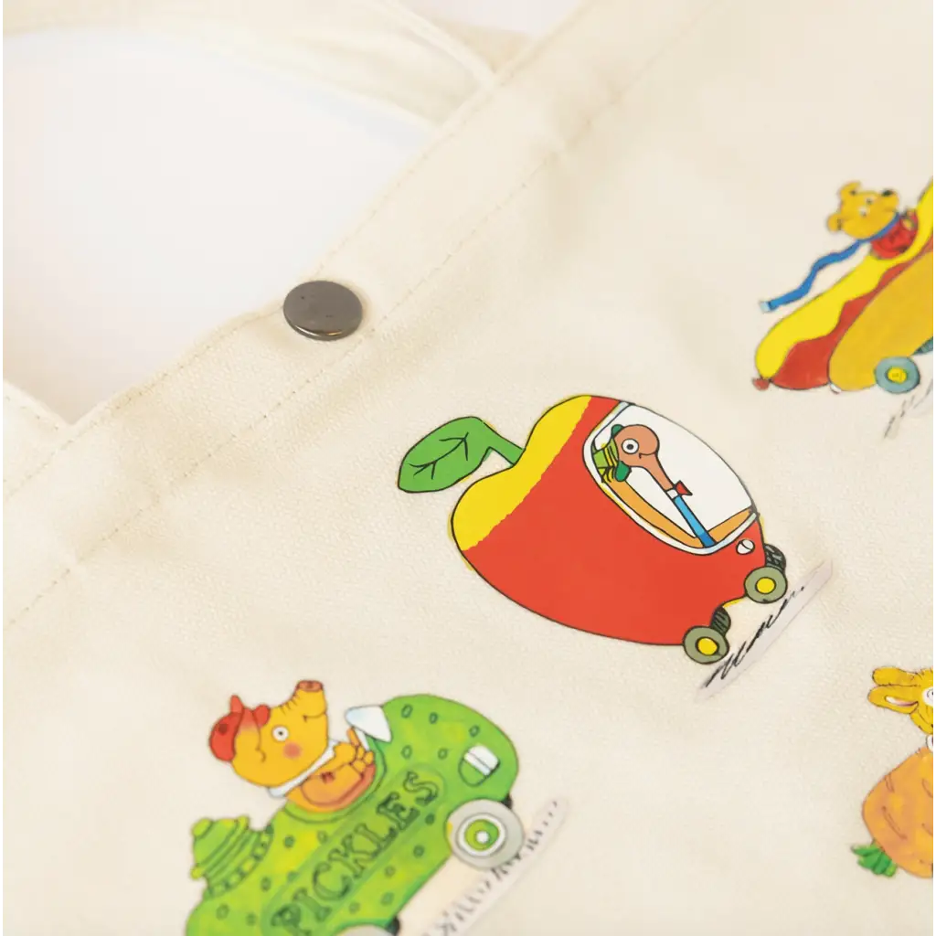 Cartoon-decorated tote bag from 3P4 X Richard Scarry, perfect for stylish womens clothes