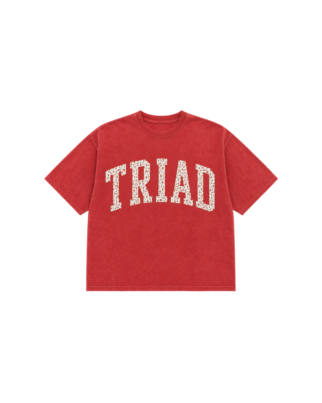 Triad Floral Letter Printed T-Shirt in red, kids