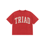 Triad Floral Letter Printed T-Shirt in red, kids