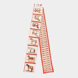 Equestrian-inspired Horse Frame Pattern Print Silk Feel Twilly Skinny Scarf