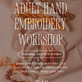 Sip + Stitch Adult Hand Embroidery Night