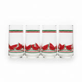 Set of 4 Vintage Watermelon Glasses