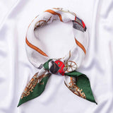 Vintage Carriage Print Square Bandana Scarf