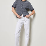 Striped Short Sleeve Button Cardigan