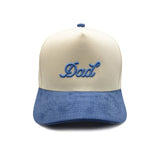 Dad Corduroy Brim Snapback Hat - Cream Baby Blue
