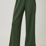 Everyday Tracksuit Pants – Olive Green with Embroidered Stripes