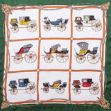 Vintage Carriage Print Square Bandana Scarf