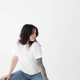 The Mom Tee in Antique White