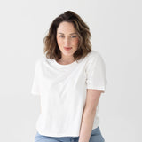 The Mom Crop in Antique White