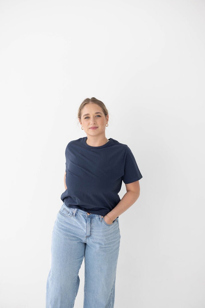 The Mom Tee in Navy