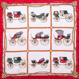 Vintage Carriage Print Square Bandana Scarf