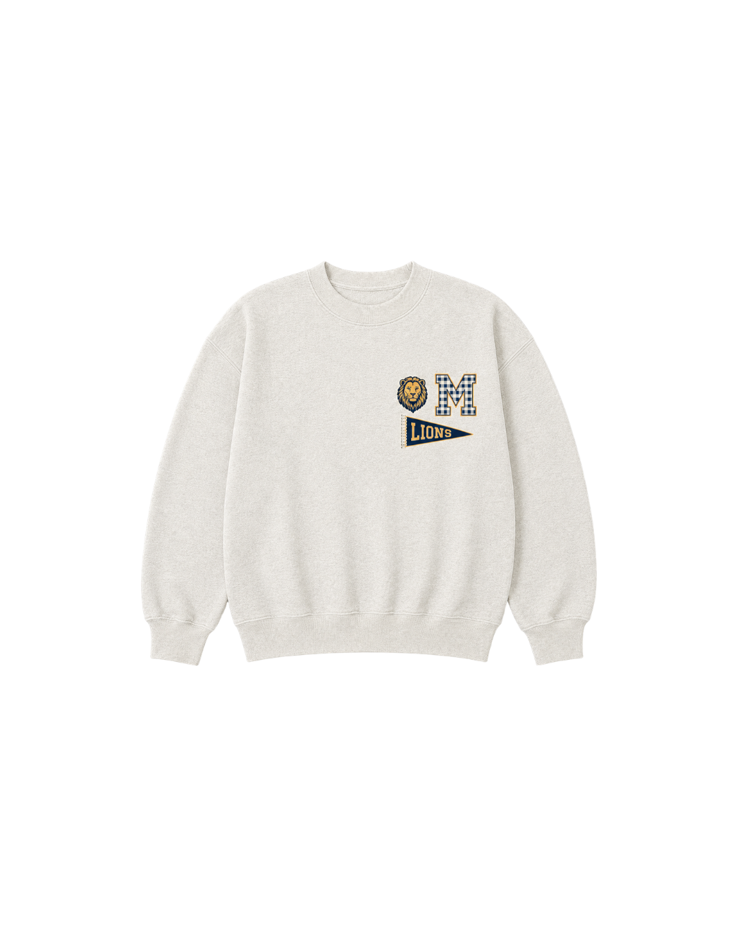 MCS Printed Patch Kids Crewneck Sweatshirt in natural