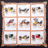 Vintage Carriage Print Square Bandana Scarf