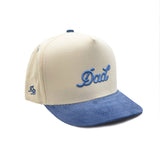Dad Corduroy Brim Snapback Hat - Cream Baby Blue