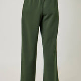 Everyday Tracksuit Pants – Olive Green with Embroidered Stripes