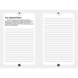 Open diary with blank pages for stylish womens clothes or clothes for moms, perfect for polished prints