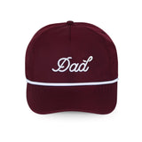 Dad 3D Puff Rope Hat - Maroon 5-Panel Snapback