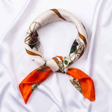 Vintage Carriage Print Square Bandana Scarf