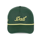 Dad 3D Puff Rope Hat - Green 5-Panel Snapback