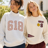 Custom Printed School Spirit Patch Print Crewneck