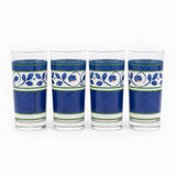 Set of 4 Blue Vintage Glasses