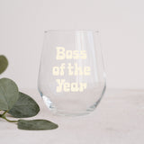 Boss of the Year Wine Glass