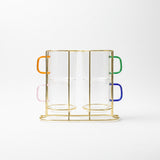 Mid Century Modern Glass Mug Set