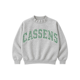Albert Cassens Green Gingham Appliqué Gray Adult Mockneck