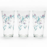 Set of 3 Vintage Flower Glasses
