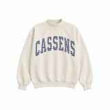Albert Cassens Navy Gingham Appliqué Adult Mockneck